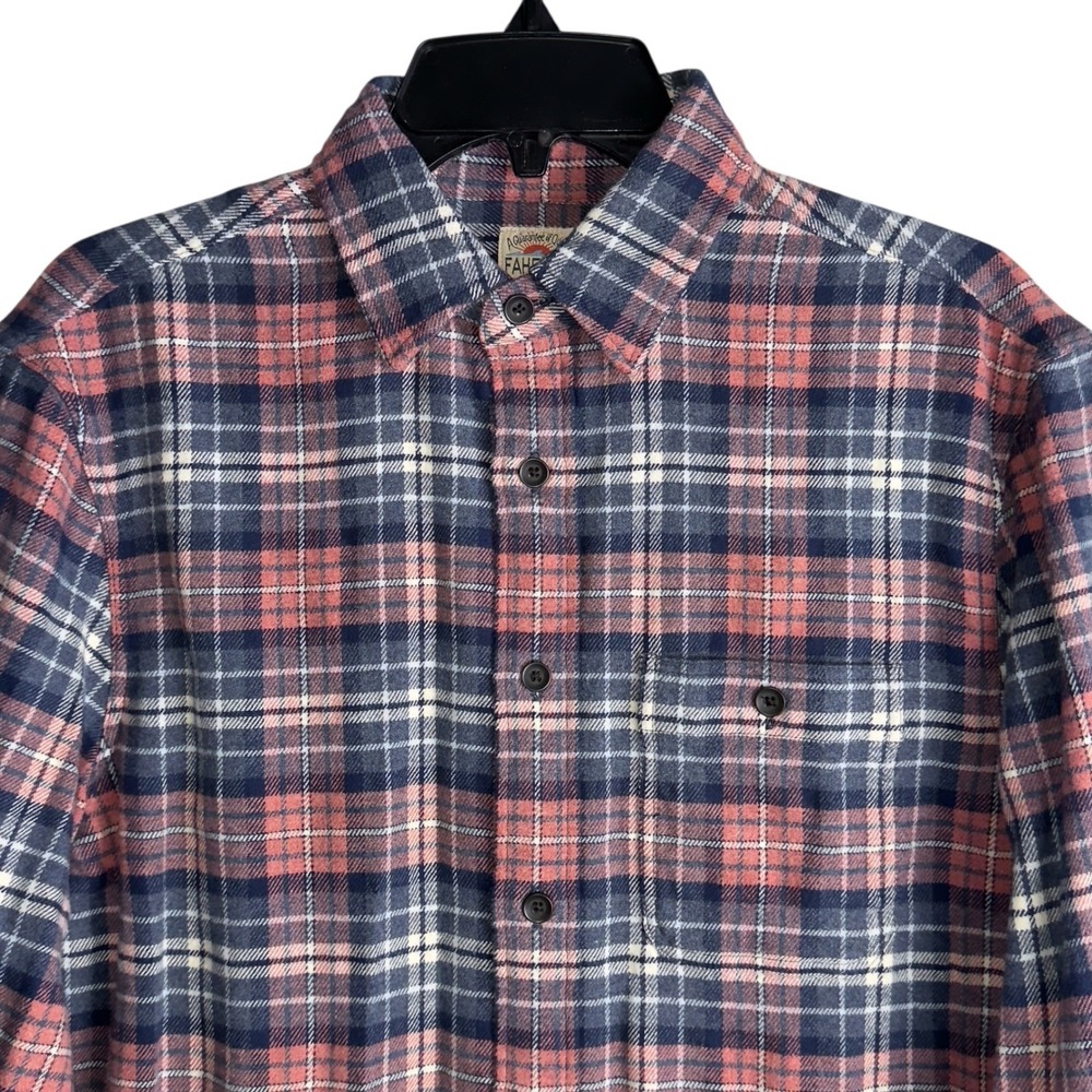 Faherty Mens Small Berry Plaid Super Brushed Flannel Long Sleeve Shirt NWT